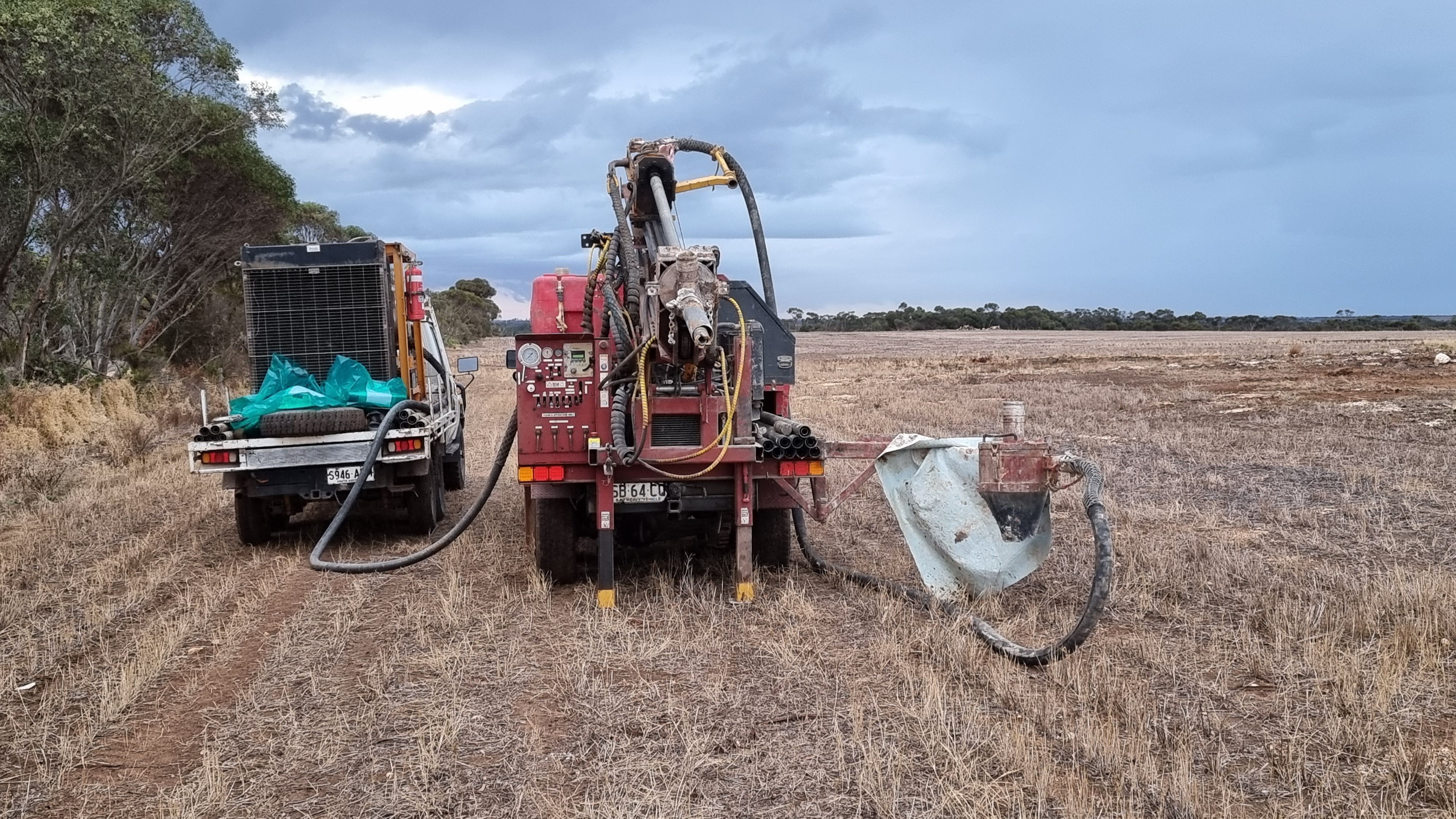 Drill rig onsite at Eyre Peninsula KaolinHalloysite Project